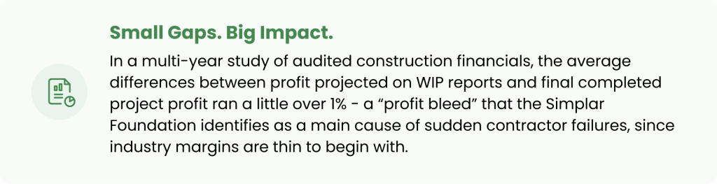 Construction WIP reporting and profit gap insights