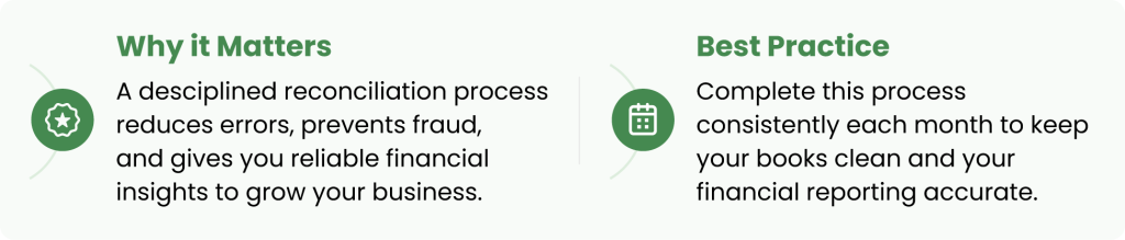 Benefits of consistent monthly reconciliation
