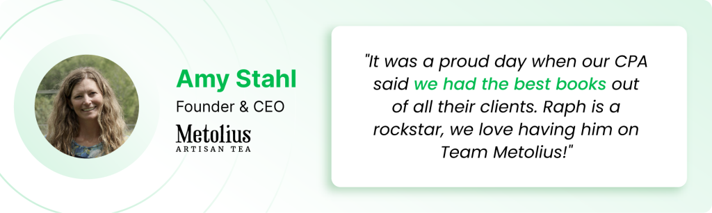 Amy Stahl testimonial about ecommerce bookkeeping services