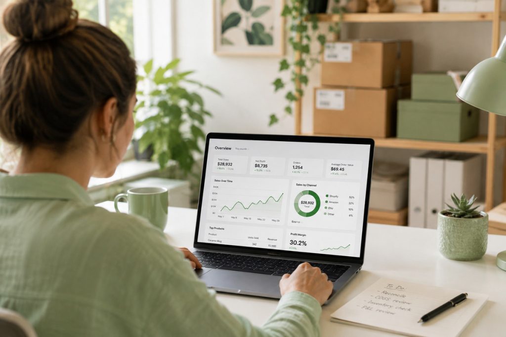 Ecommerce bookkeeping services financial dashboard